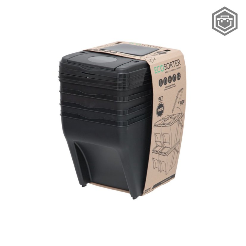 ECOsorter stohovatelný koš pro třídění odpadu 25l - Provedení: 3 x 25 l