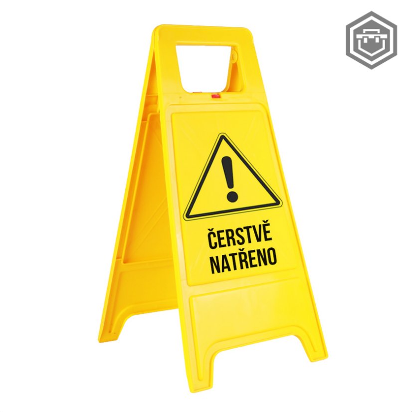 Výstražná cedule / stojan - různé texty - Potisk: Čerstvě natřeno
