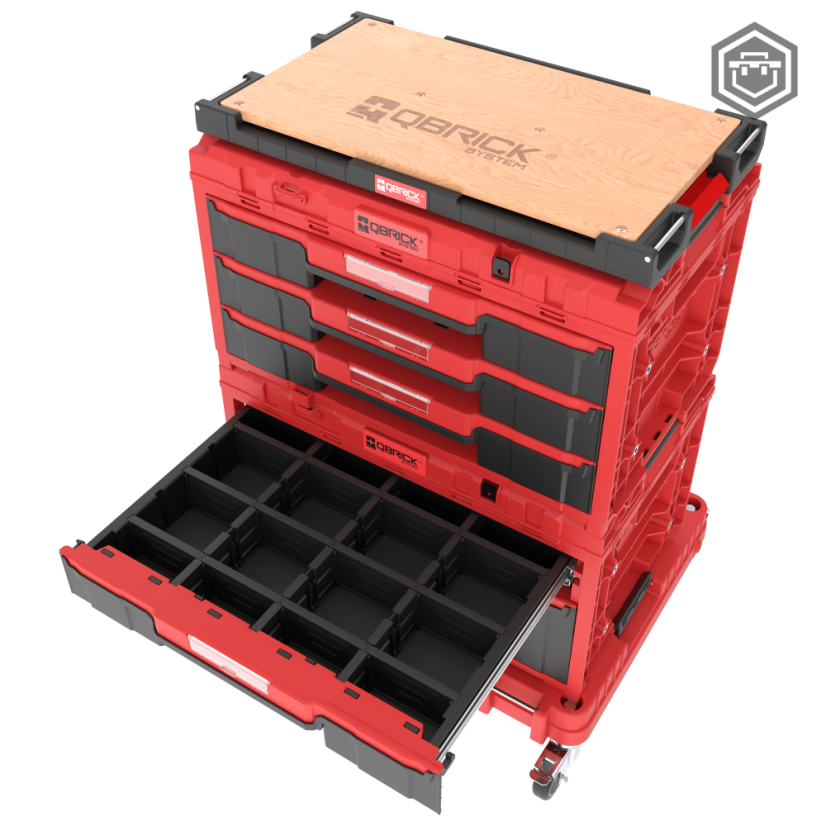 ONE Workshop Drawers Set 5 RED Ultra HD | Qbrick System