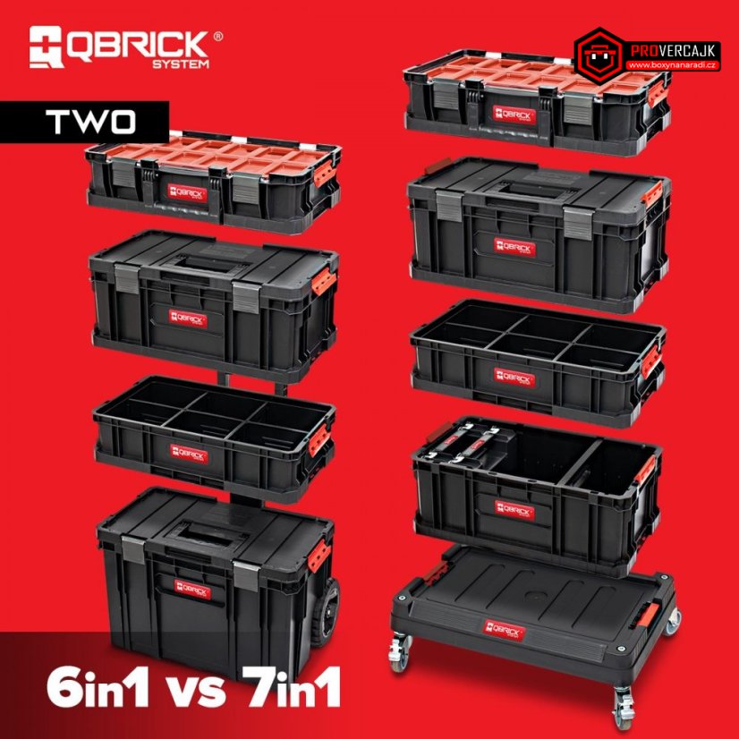 Qbrick System TWO TOOLBOX (více kombinací) - Výbava: 1x přepážka + 2x organizer MULTI