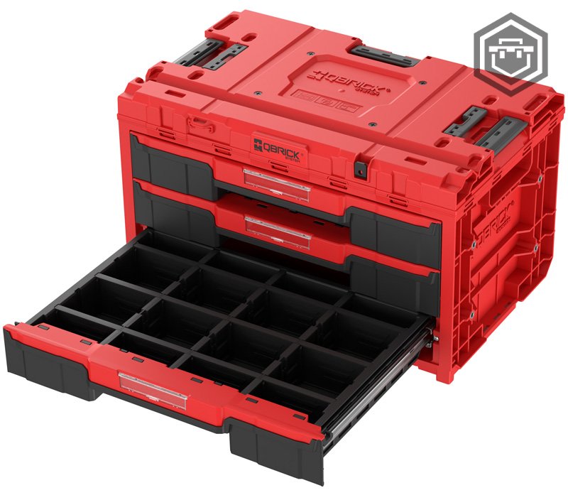 ONE Drawer Toolbox 2.0 RED Ultra HD | Qbrick System - Provedení: 3 Toolbox 2.0