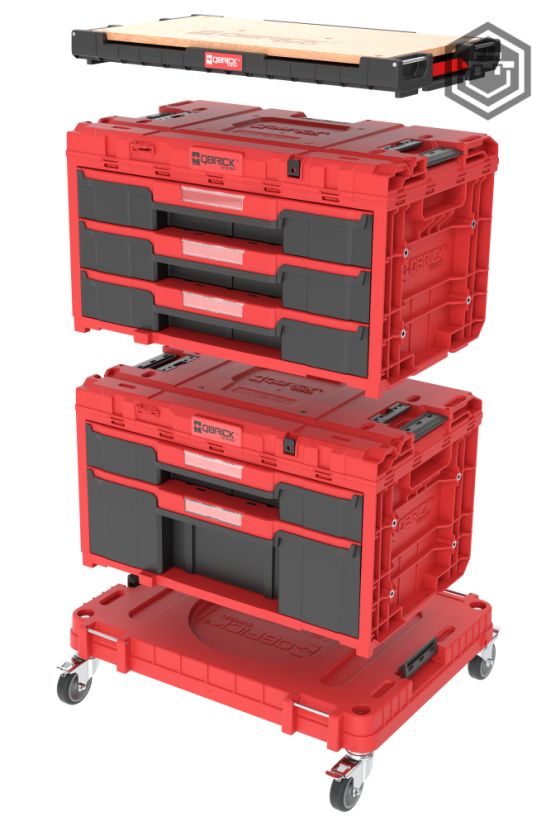 ONE Workshop Drawers Set 5 RED Ultra HD | Qbrick System