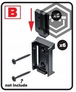 Custom konektory - sety | Qbrick System - Sestava: Sada na stěnu / desku (Set B)