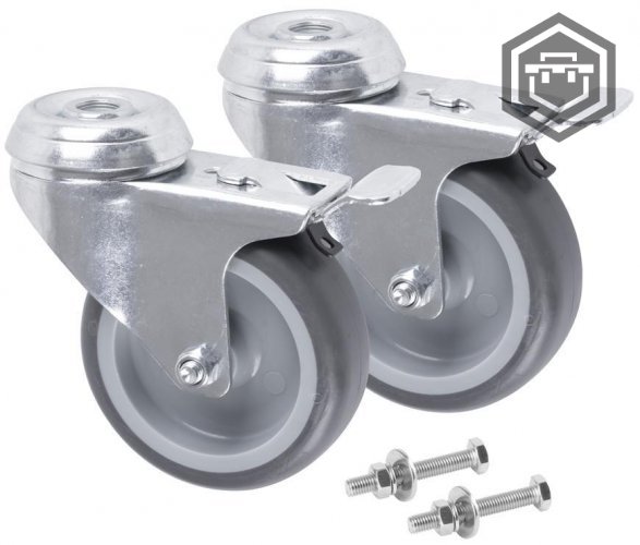 Qbrick System Náhradní díly - kolečka (více variant) - Náhradní díl: Kolečka s brzdou (2ks)