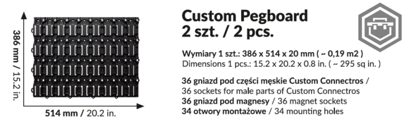 Qbrick System Custom Pegboard (sada 2 ks)