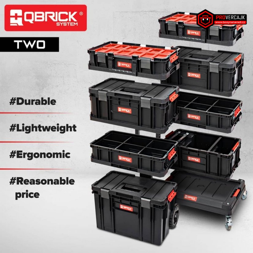 Qbrick System TWO TOOLBOX (více kombinací) - Výbava: 1x přepážka + 2x organizer MULTI